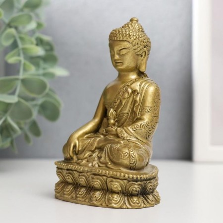 NECSK Polystone Bronze "Buddha for Meditation" 11x7.5x5.5 cm-3