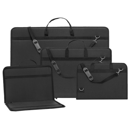 Folder for drawings and drawings for artists A3, 450 x 320 x 30 mm, handles, frame, textile, estado, black-2