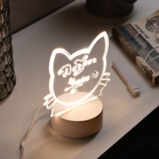 Night with a marker for notes, 13.5x15.5x8.5 cm, 5 LED, USB, AAX3 (not in set.), Cat, T/white 10472