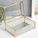 Casket glass with a metal frame "Squares" gold 8.5x16x24 cm