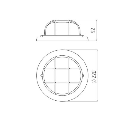 Lamp era NBO 03-60-022 with a lattice, E27, 60W, 220x220x92 mm, IP54-6