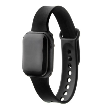 Electronic watch watches, D-3.7 cm, calendar, silicone strap, black-1