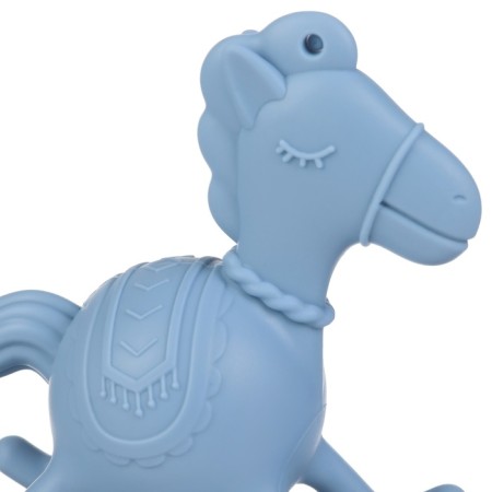 Toy - silicone cutter with a rattle "horse", blue color, crumb me-4