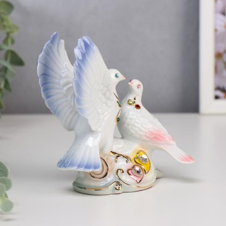 Souvenir Ceramics "Pigeons Cathedral" Mix Rhillers 12.5x11x5.5 cm-2