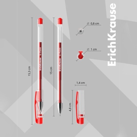 Gel pen Erichkrause G-Point, red ink, node 0.38 mm, letter line length 500 meters-3