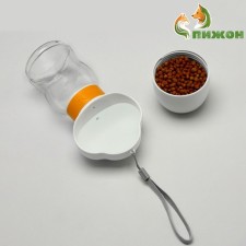 Walking drinker 585 ml+feed container, yellow