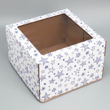 Box for a cake with a window, confectionery packaging 