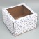 Box for a cake with a window, confectionery packaging "Stars" 30 x 30 x 19 cm