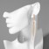 Hanging earrings with the ode "Odyssey" style, white color in gold