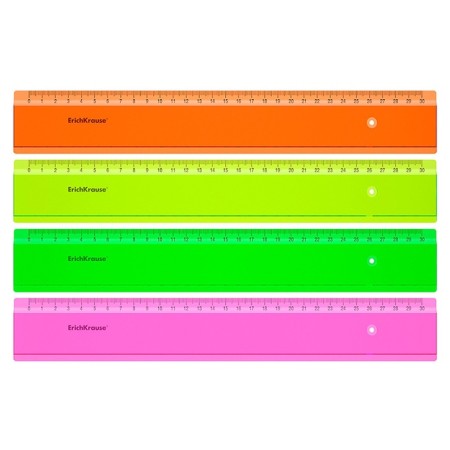 Line 30 cm Erichkrause Neon, plastic, in a box box, mix of 4 colors-2