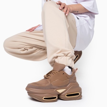 Sneakers women's, dark beige, size 36-2