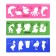 Set of stencils 3 pcs. Calligrata, 5 birds of bird/sea/animals +ruler 20cm
