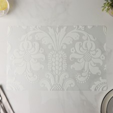 Serving napkin on the table “Abstraction”, 43 × 28 cm, white color