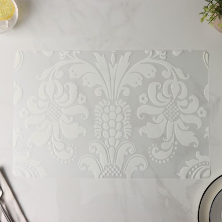 Serving napkin on the table “Abstraction”, 43 × 28 cm, white color