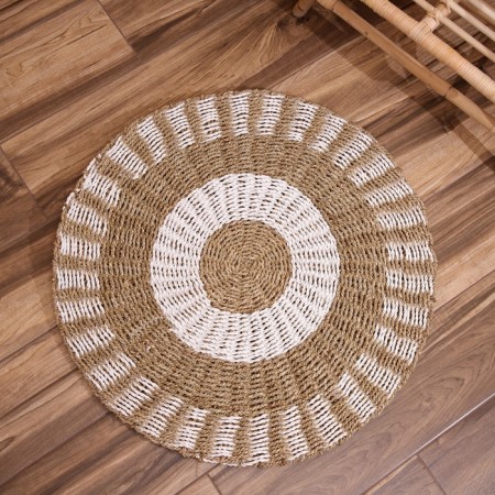 Wicker rug round 80 cm-1