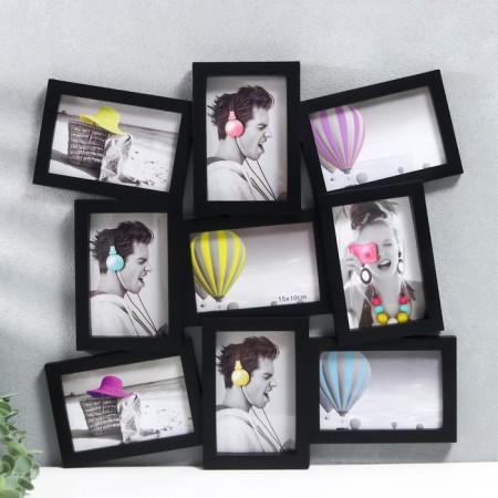 Multipher Plastic in 9 photos 10x15 cm, col. Black (plastic screen)