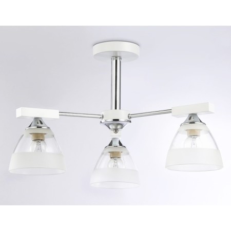 Suspended chandelier Ambrella Light, Traditional, TR9091, 3HE27, white color, chrome-3