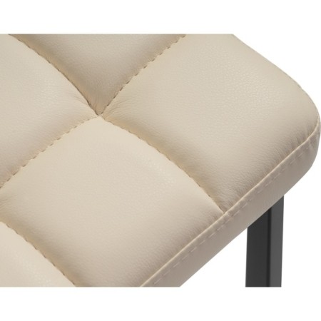 Baya Metal/Eco -leather stool, black/beige 35x35x45 cm-4