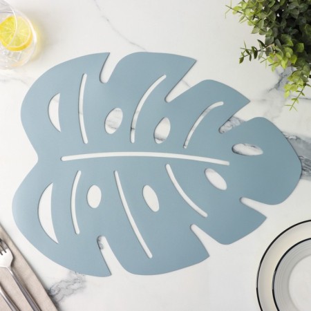 Serving napkin on the table "Leaf", 46 × 35 cm, color gray color-1