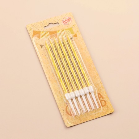 Candles in the Cake "Metallic", 14 cm, 18 pcs, golden-2