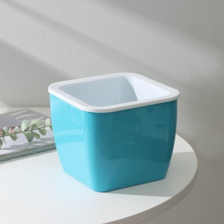 Kashpo with the insert “gloss”, 2.4 l (1.6 l), h = 13.5 cm, the color is turquoise-1