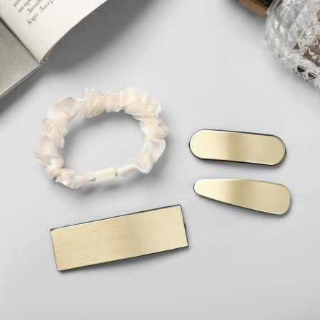 Hair set "Toliman" (1 elastic band-6 cm, 3 invisibility-7 and 5 cm) gold-1