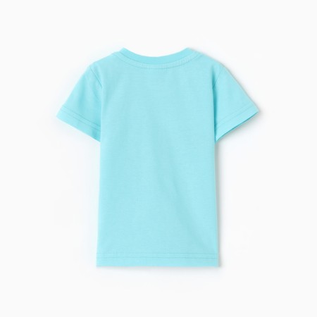 T -shirt for a boy, turquoise color, height 74 cm-3