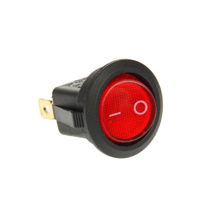 Clivant switch Rexant RWB-214, 6A (3C), 250V, On-OFF, Round, Red, with backlight