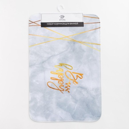 Bathroom mat Ethel "Be Happy", 80x50 cm, velor-7