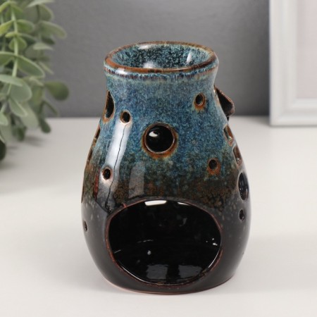Aroma lamp ceramics "Field flower" brown 9x9.5x13.5 cm-3