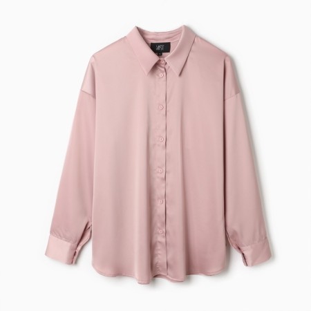 Рубашка шелковая MIST plus-size, р. 56, пыльная роза-4