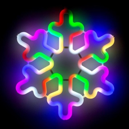 LED figure "Snowflake" 30 cm, plastic, 220 V, glow of multi