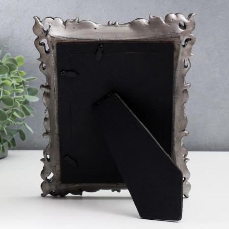 Photo frame Polystone 10x15 cm "Emanuel" aged gold with silver 23x18.5 cm-3