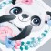 Sticker Plastic Interior Color "Sweet Panda in Flower Wreath" 39x40 cm