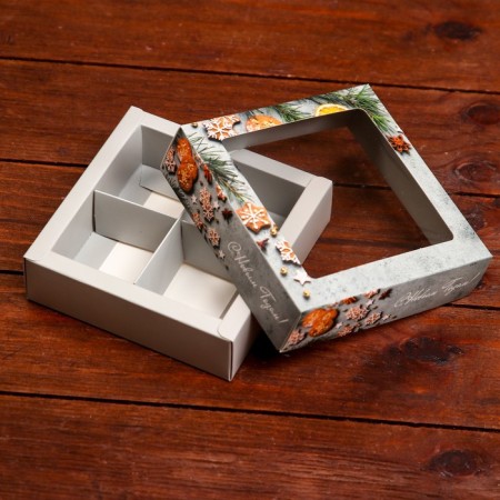 Box for sweets 4 pcs, 12.6 x 12.6 x 3.5 "spicy"-3