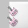 Emall earrings "cats" cartoon, pink-white color in silver