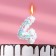 Candle in the cake "Air", number 4, 5.5 cm, white