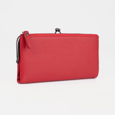 Women's wallet on magnets, red color-1