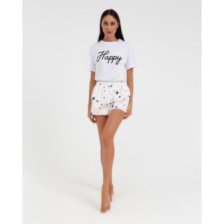 Women's shorts KAFTAN "Pink Stars", size 44-46, white-4