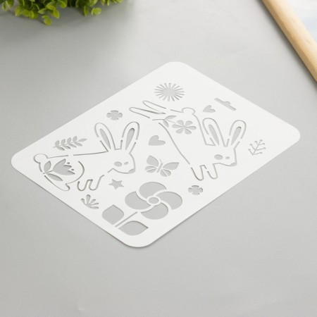 Plastic stencil "Bunny" 16x22 cm-1