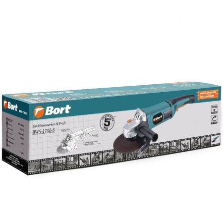 Corner grinder Bort BWS-1700-S, 1700 W, 8000 rpm, 180x22 mm, M14, smooth start-6