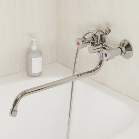 Milardo trisb02m10 bath mixer, two-talent, S-shaped spout 350 mm, chrome 504940-1