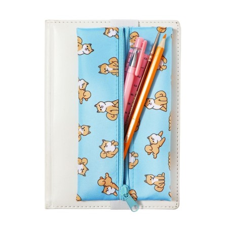 Penal is soft, 1 compartment, 95 x 200 mm, flat, pm-shp28 corgi, with an elastic band for a notebook,-8