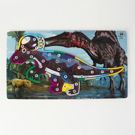 Children's wooden puzzle according to the numbers "Dinosaurs" mix-2