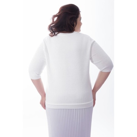Cardigan female, size 58, white color-5
