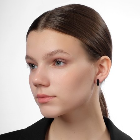 Road earrings "Neo", d = 1.4 cm, black color-2
