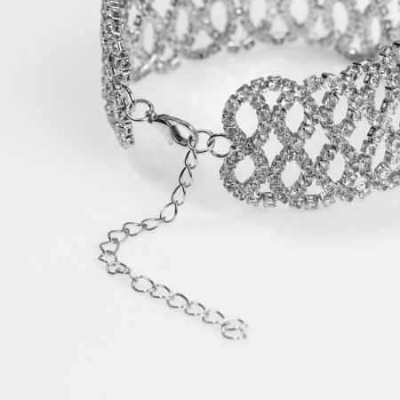 Bracelet "ice" Infinity, white color in silver, 19 size-2