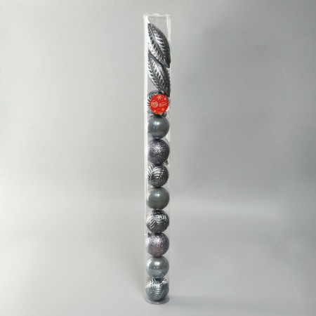A set of jewelry plastic 11 pcs "Melody" icicle, 6 cm, gray-1