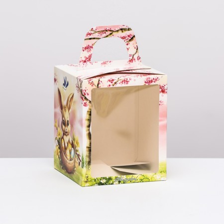 Easter box with the window "Easter basket" 15 x 15 x 18 cm