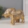 Souvenir Polystone "Elephant with the baby" Geometric patterns gold 19.5x9x12 cm